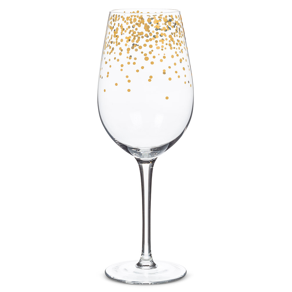 Confetti Wine Glass | Gold