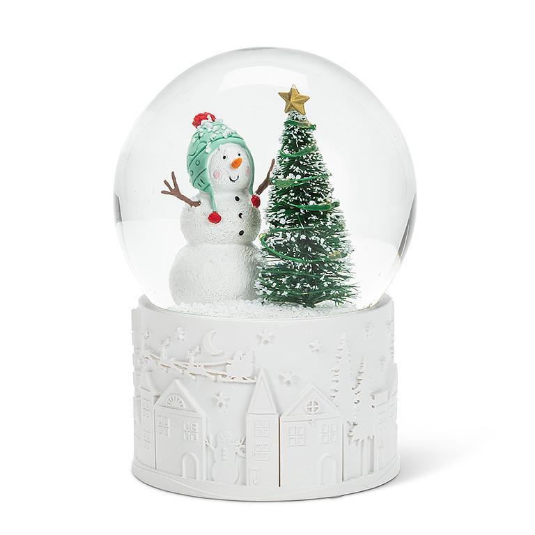 Snowman with LED Tree Snow Globe