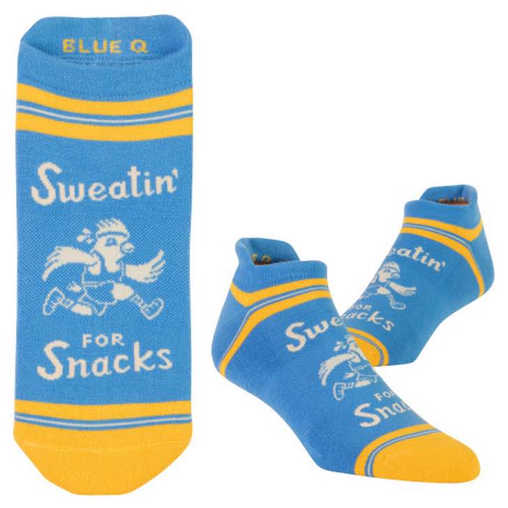 Blue Q Sneaker Socks L/XL | Sweatin For Snacks