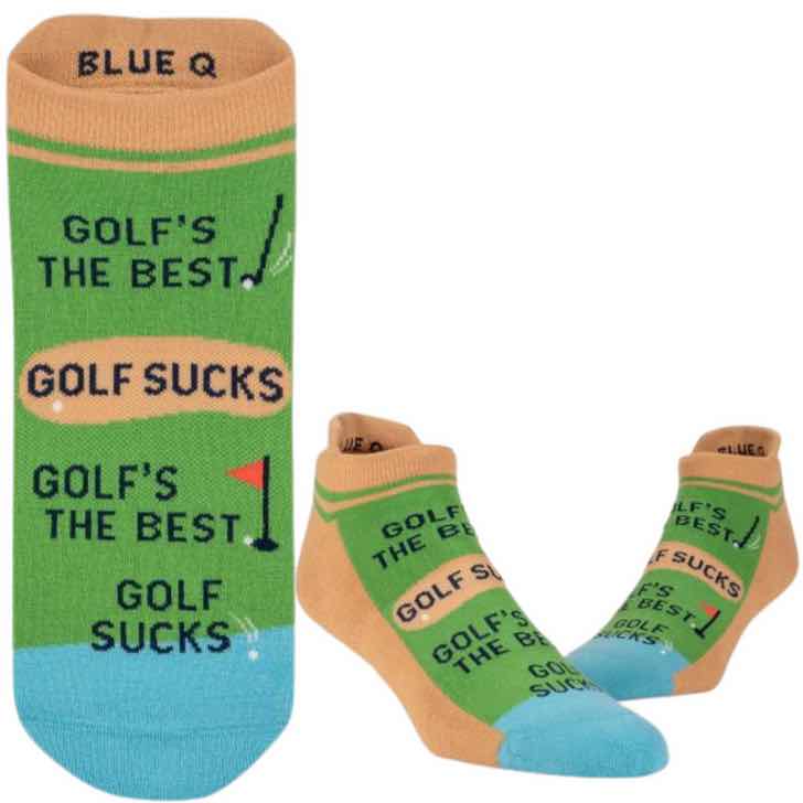 Blue Q Sneaker Socks L/XL | Golf Sucks