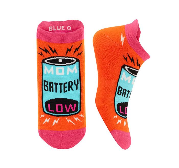 Blue Q Sneaker Socks L/XL | Mom Battery