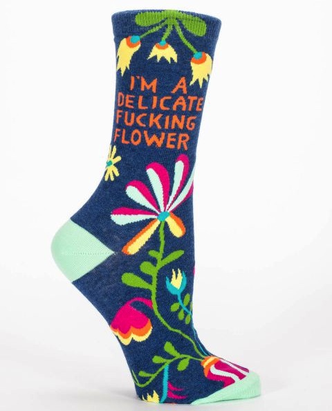 Blue Q Women's Crew Socks | Delicate Flower