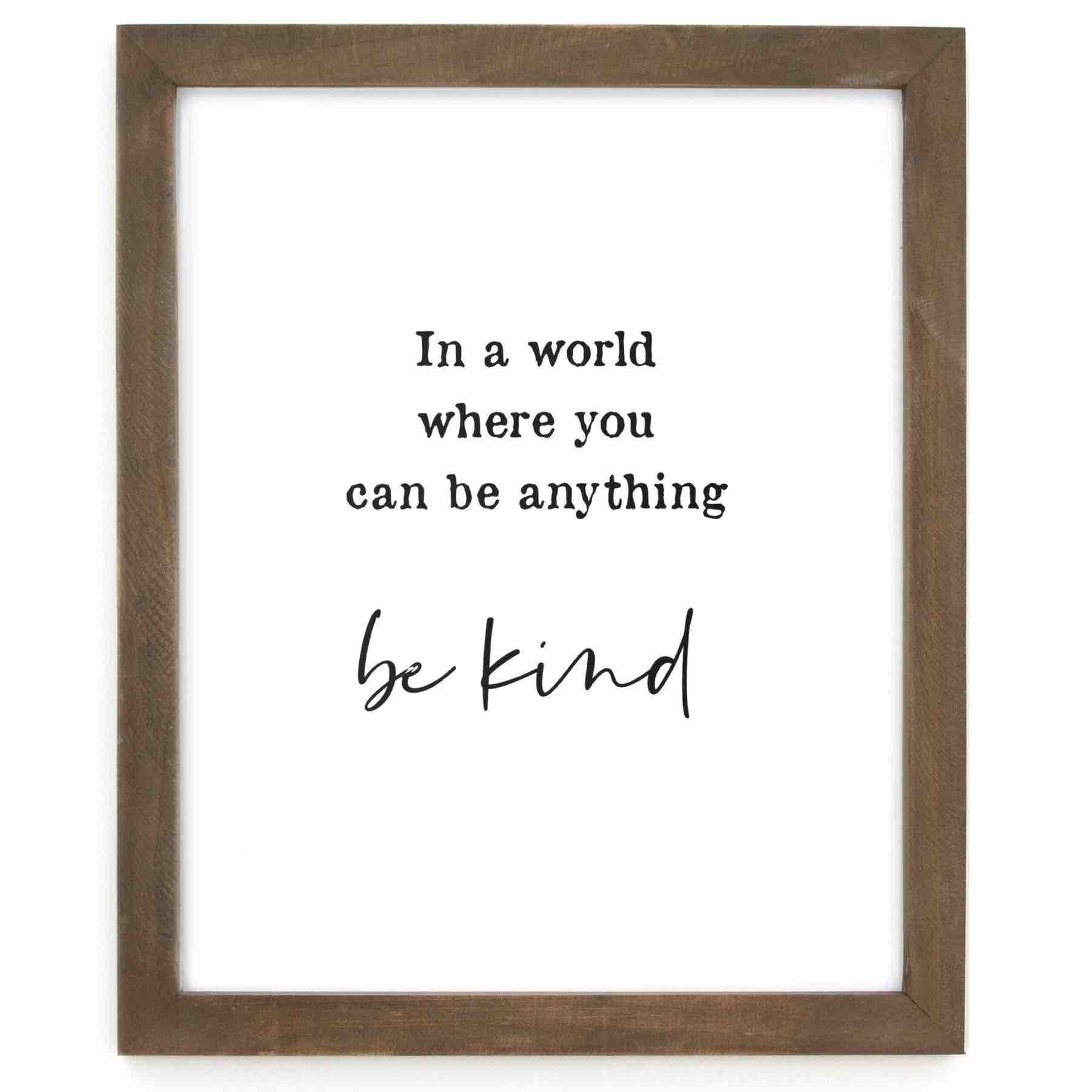 Cedar Mountain Framed Words | Be Kind