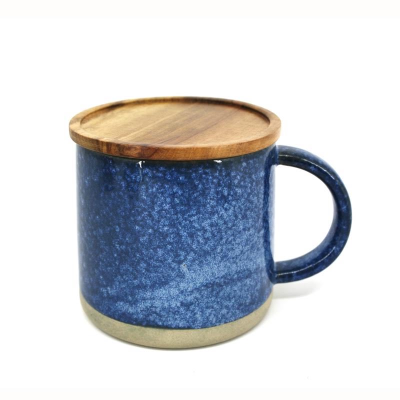 Reactive Mug with Lid | Blue