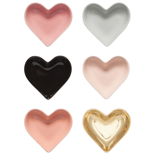 Ceramic Pinch Bowls | Set of 6 | Hearts