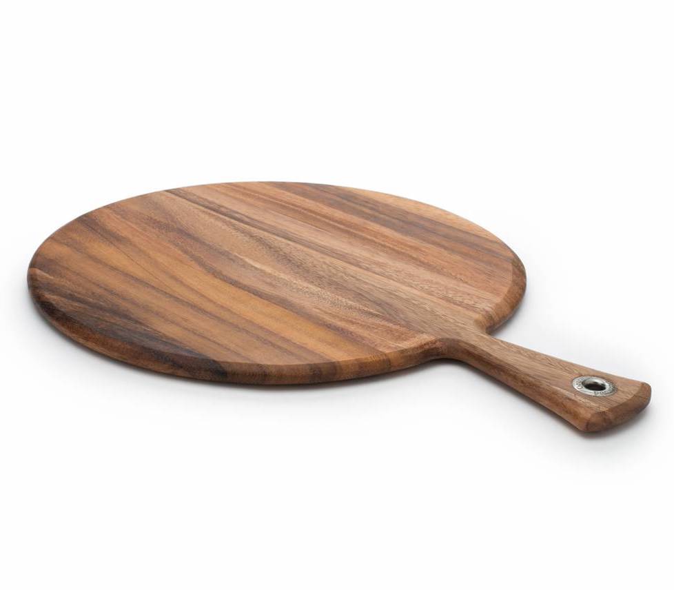 Round Acacia Provencale Paddle Serving Board