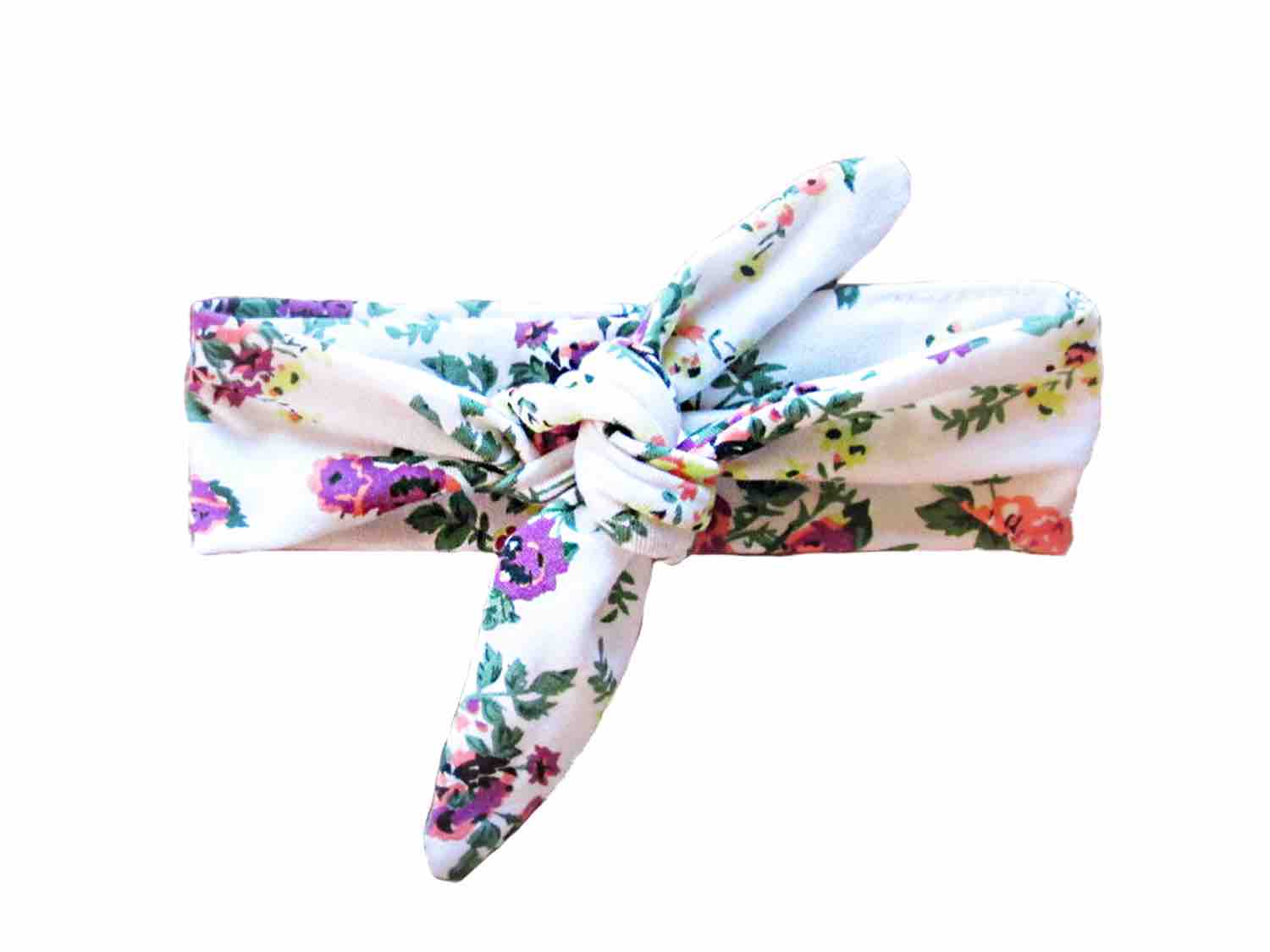 Baby Wisp Top Knot Headband | White Floral