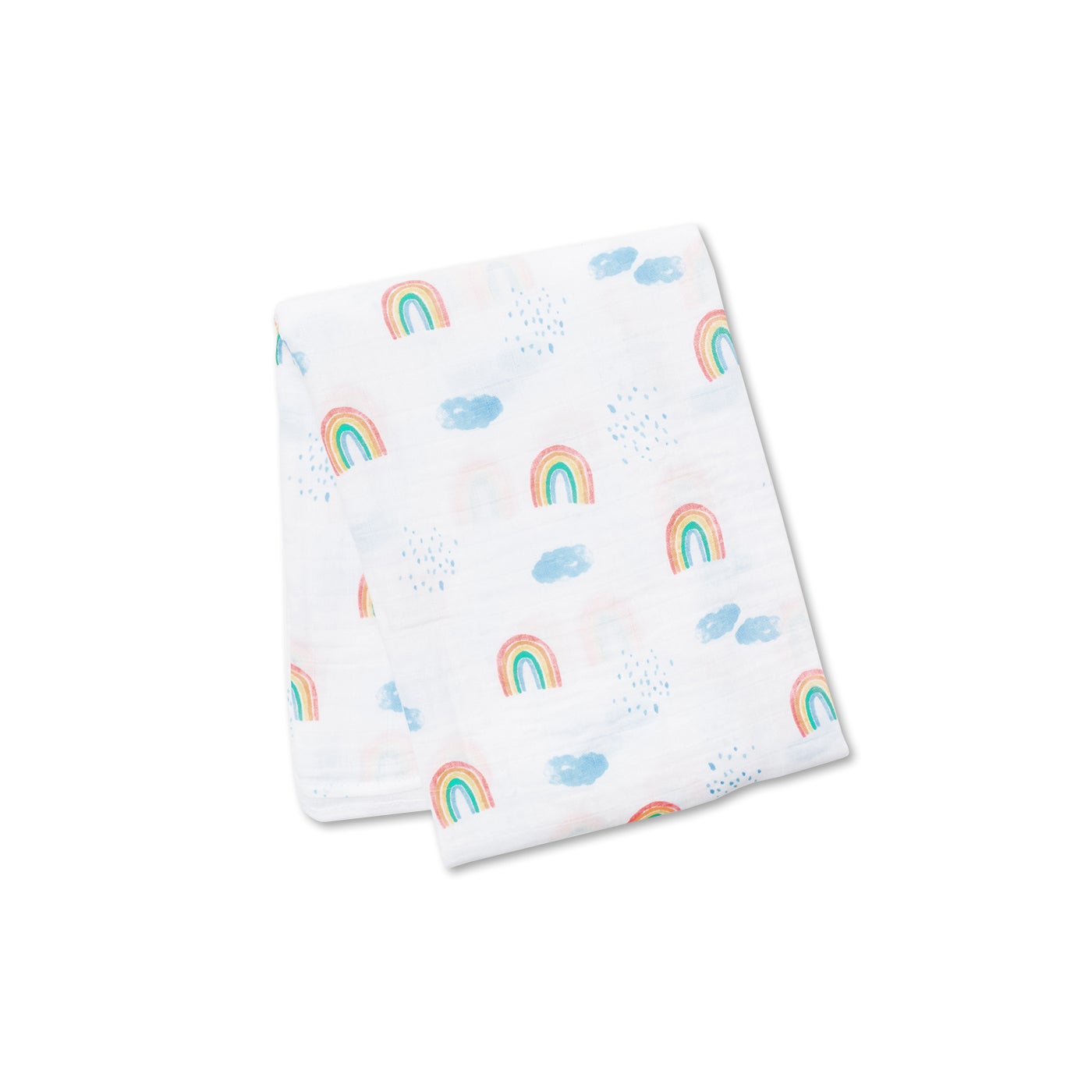Lulujo Cotton Muslin Swaddle Wrap | Rainbow Sky
