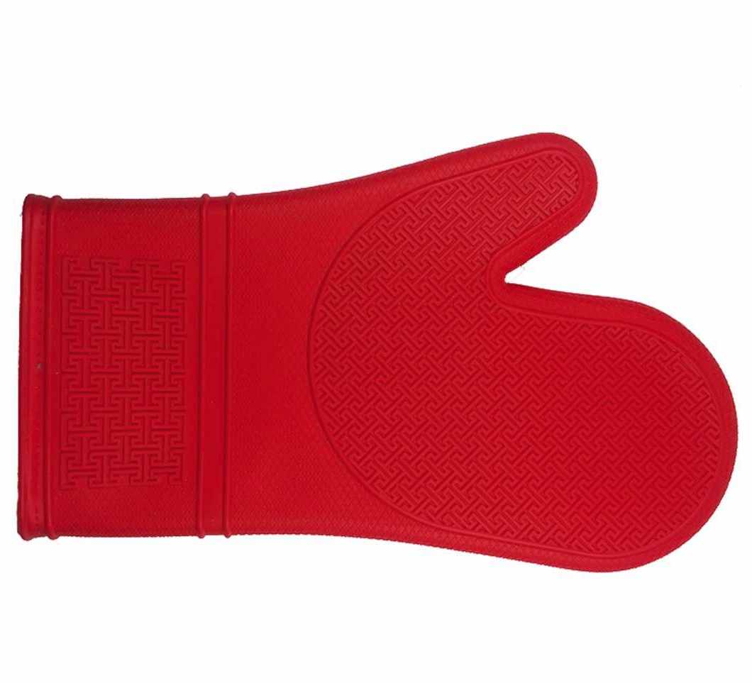 Silicone Oven Mitt with Cotton Lining | Red