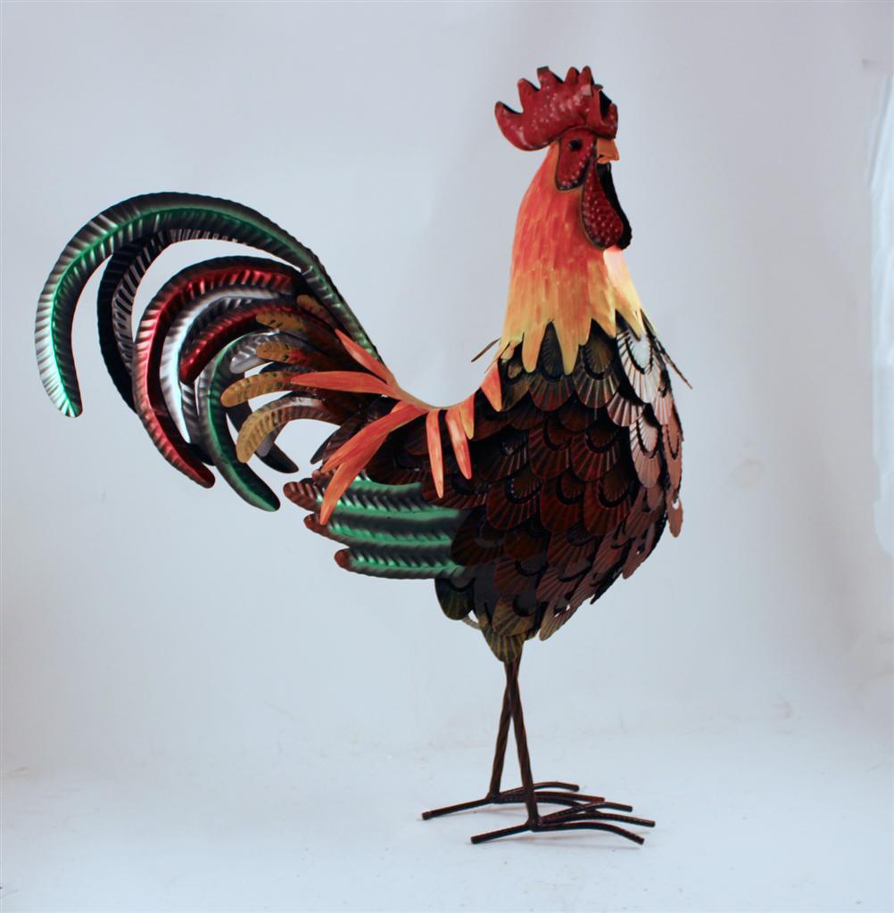 Giant Metal Colored Rooster