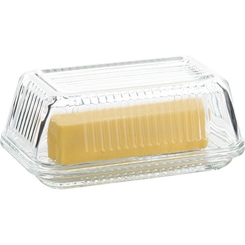 Linea Glass Butter Dish with Lid