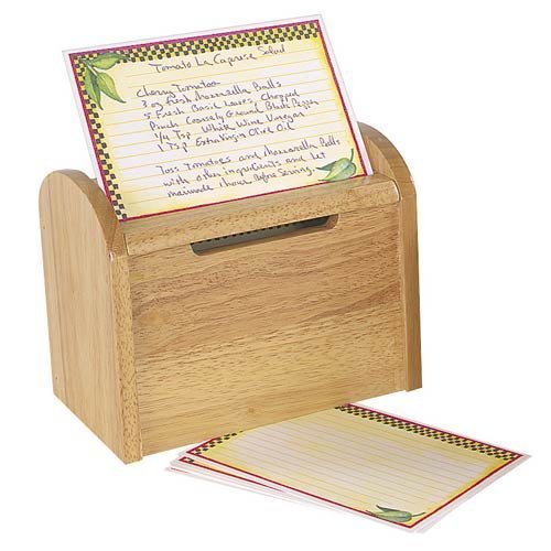 Wooden Recipe Card Box